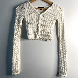 EXPRESS Cropped Crochet Cardigan